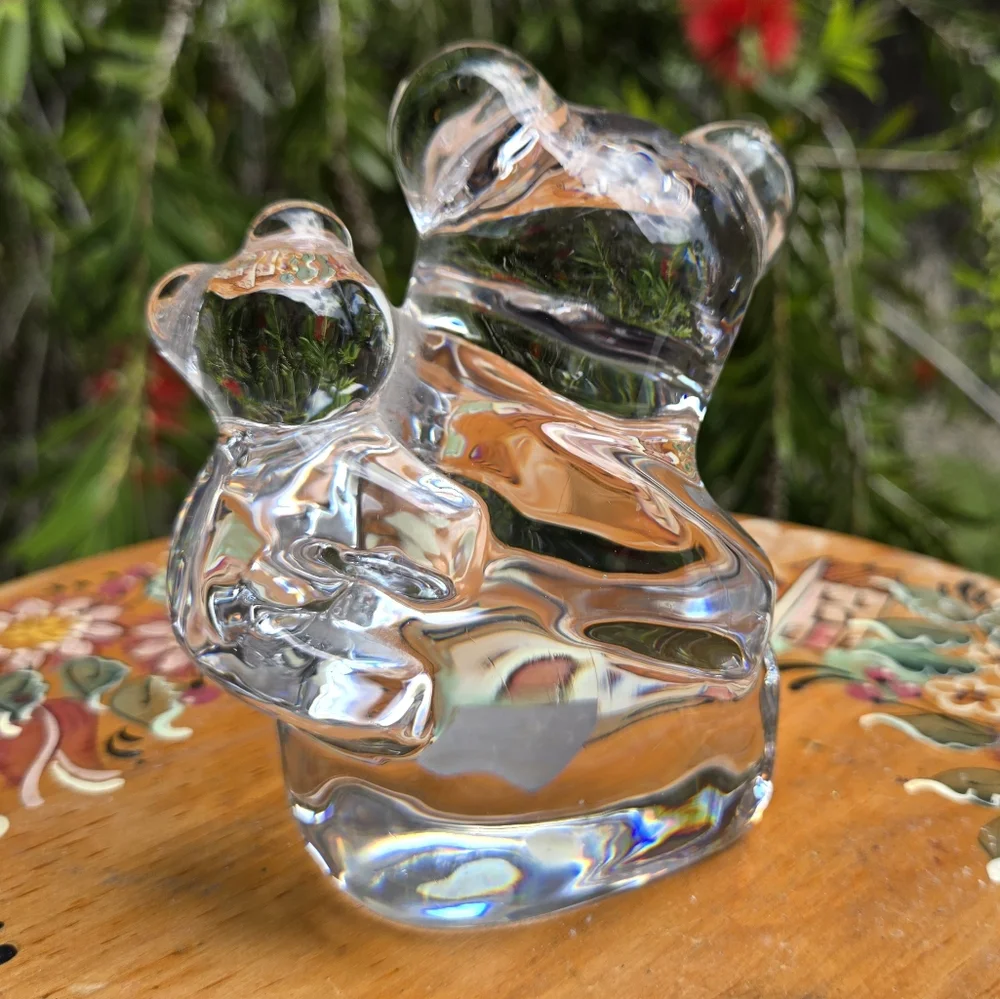 Vintage Orrefors Koala Panda‎ Bear Crystal Glass Figure Sweden Paperweight